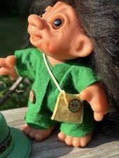 OOAK Dam Lingenberry Gang Troll- Original Outfit,Brown Eyes,black wool Hair 725