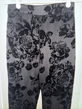 Vintage Y2K Turquoise Haven Floral Velvet Flare Pants Women's S Boho Made in USA