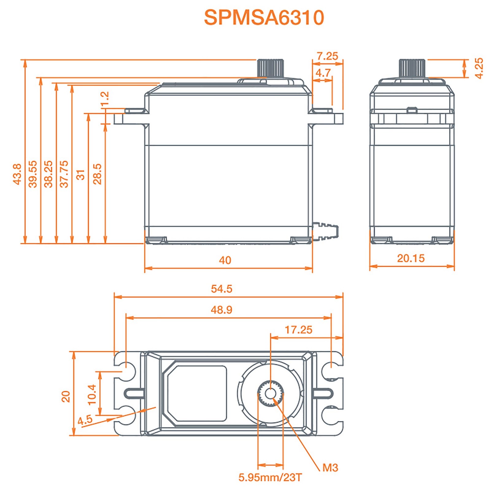 Spektrum A6310 Standard Digital HV Hi Torque Brushless Metal Gear Aircraft Servo