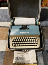 Vintage 1959 Smith Corona Galaxie Typewriter w/Carrying Case & Manual  (read) thumbnail