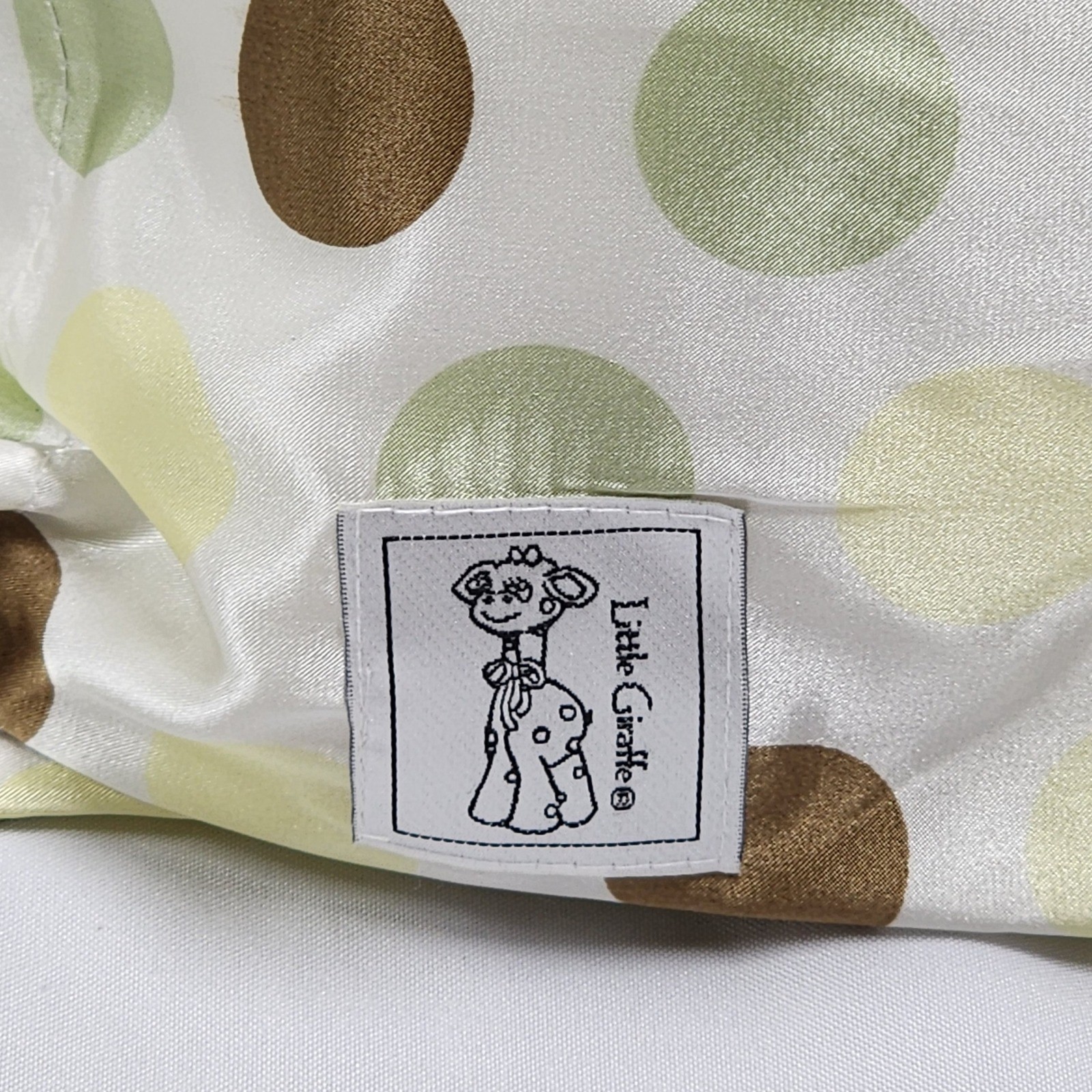 Little Giraffe Satin Dot Toddler Travel Nap Small Pillow Polka Dot Brown Green