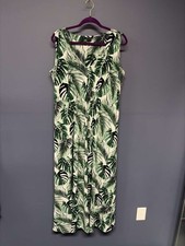 Iman Green Palm Leaf Sleeveless Maxi Dress Size Large
