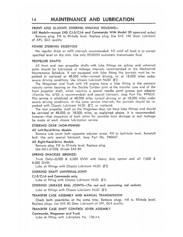 1972 Jeep Service Specifications Manual CJ 5 6 Commando Wagoneer J Truck CJ5 CJ6 - Imagem 3 de 4