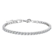2/3mm Round Moissanite Tennis Bracelet 925 Sterling Silver Chain Pass Tester GRA