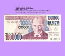 T&Uuml;RKEI  TURKEY  1 MILLION LIRA  2002 Unc. P. 213 #6395###