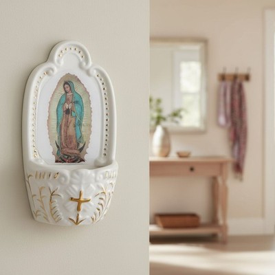 Durable Our Lady of Guadalupe Holy Water Font - Perfect for First Communions