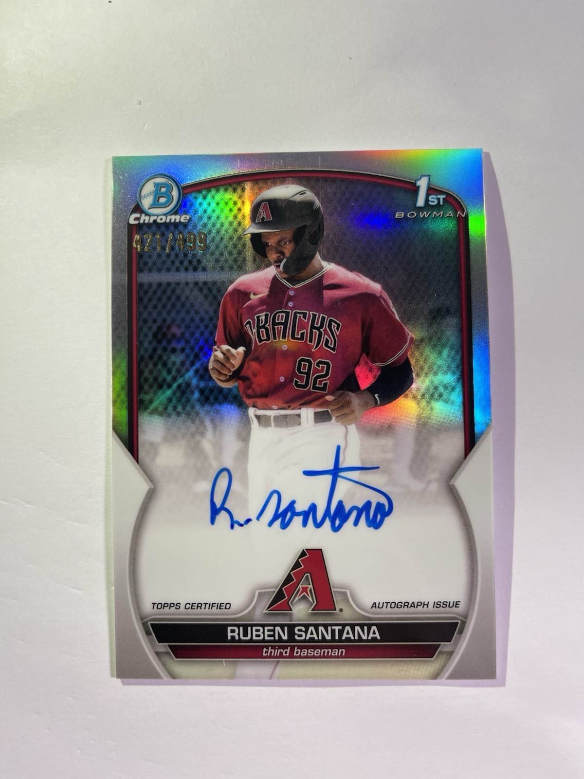 RUBEN SANTANA 2023 Bowman Chrome Prospect Auto Refractor /499 #CPA-RSA Auto