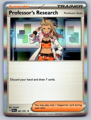 Pokemon Professor's Research 087/091 R Paldean Fates NM