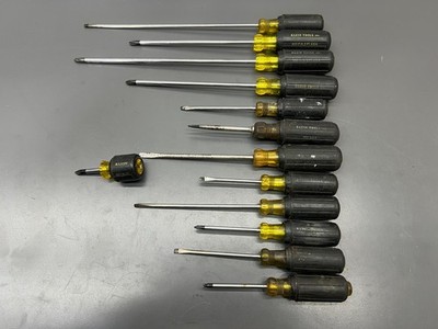 (q) KLEIN TOOLS 13PC SCREWDRIVER SET SLOTTED FLATHEAD PHILLIPS - USA