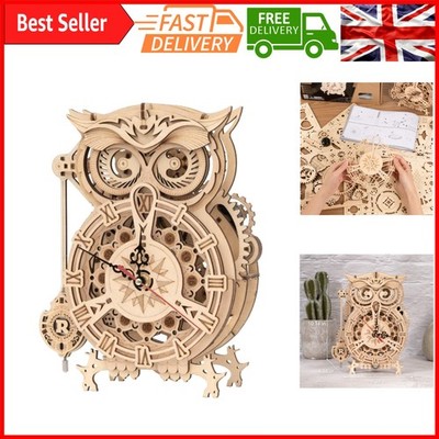 Eulenuhr 3D Holz Modellbausatz für Erwachsene & Kinder - DIY Holzpuzzle, Educatio...