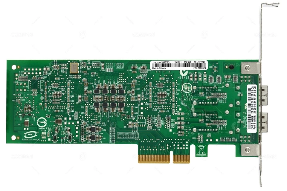 IBM 39R6528 4GB Dual Port FC PCIe Host Bus Network Adapter Card 39R6593 - Image 2 of 2