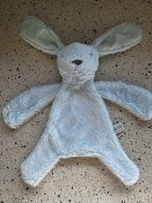 es Kids Blue Bunny Rabbit Plush Comforter Lovey Security Blanket Soft Toy Small