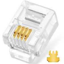 20Pack Telephone Modular Plug RJ11 6P4C Connector for Phone Line Cord Compatibl