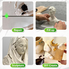 Epoxy Sculpt Clay 2 Lbs White Putty Part Strong Adhesive Self-Hardening Modeling