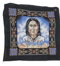 Vintage Southwestern Native American Print Bandana Chief Buffalo Springs USA