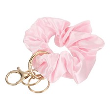 Round Stretchy Removable Scrunchie Keychain Wristlet-1Pcs Dark Pink