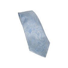 Donald J Trump Signature 100 Silk Light Blue Silver Shine Paisley Print Necktie
