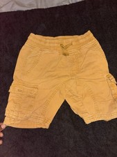 Southpole Boys Cargo Shorts Yellow Size 5 Cotton Elastic Waist Adjustable
