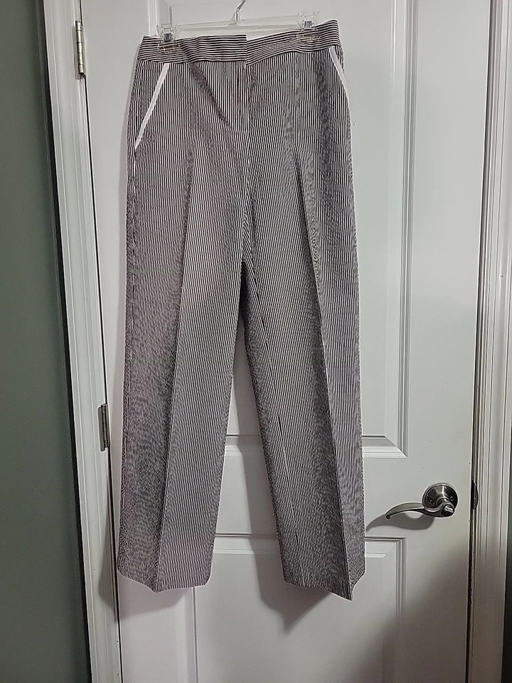 Conjunto Blazer Traje Pantalón Liz Claiborne Vintage Mujer 8/10 Rayas Arrugadas Años 80 Retro Foto 4 de 4