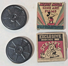 Two 8mm Film Mickey Mouse Cine Art Symphony  Scrappy 1930s Cartoon Walt Disney