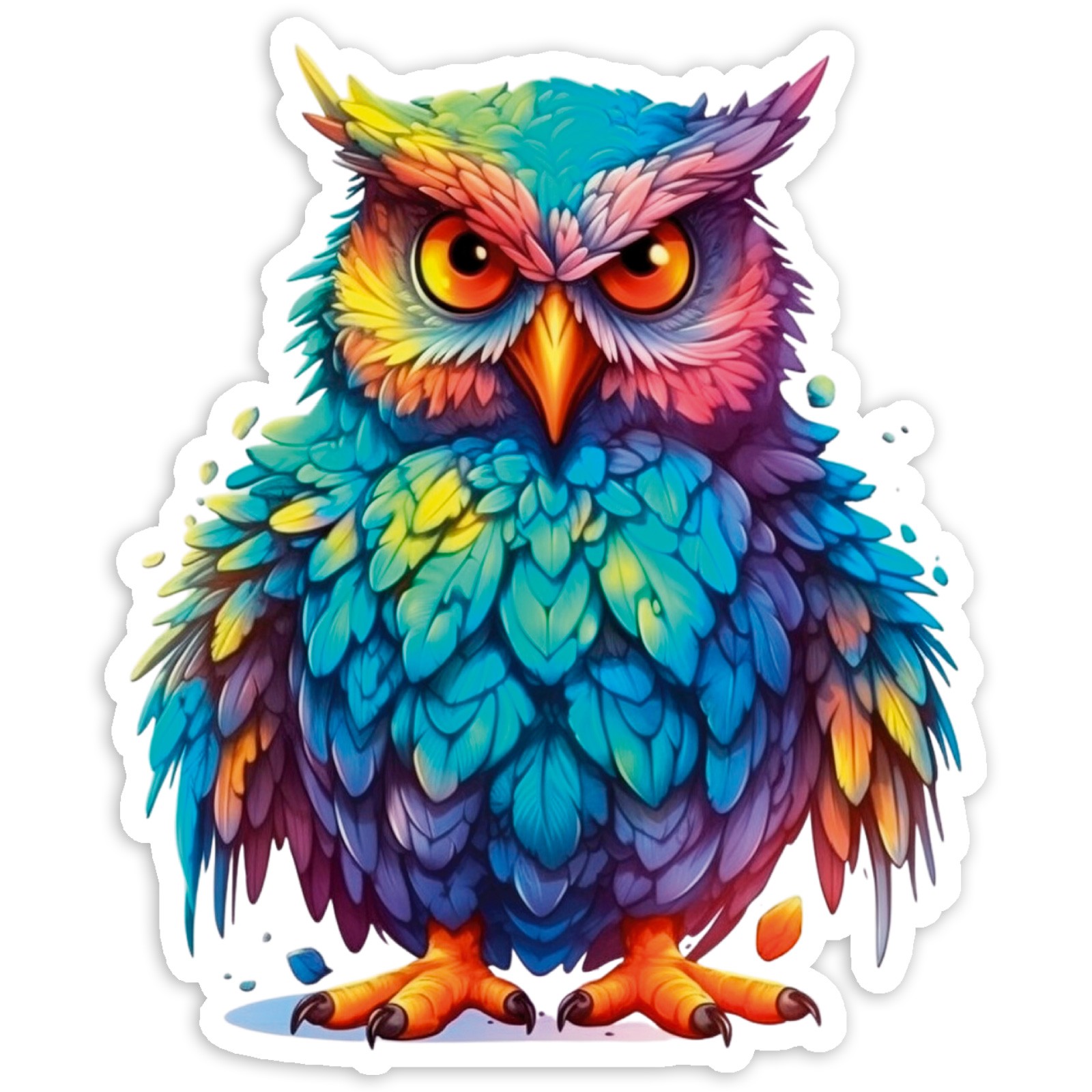 Rainbow Owl - Vinyl Decal Sticker - Car Window Laptop - ebn11397