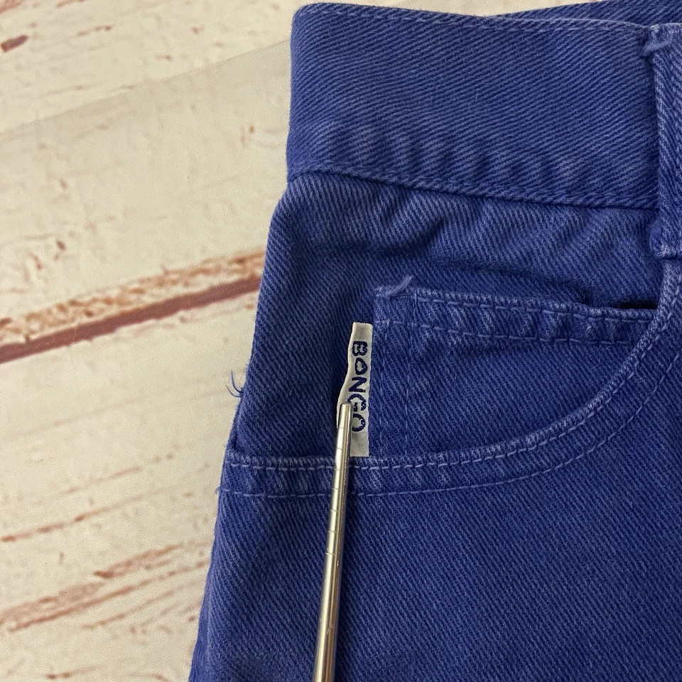 Pantalones Cortos Bongo Azul Vintage Cintura Alta Rayas Talla 5 Años 90’s EE. UU. Para Mujer’s Foto 2 de 4
