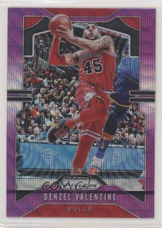 2019-20 Panini Prizm Purple Wave Prizm Denzel Valentine #66 0b3