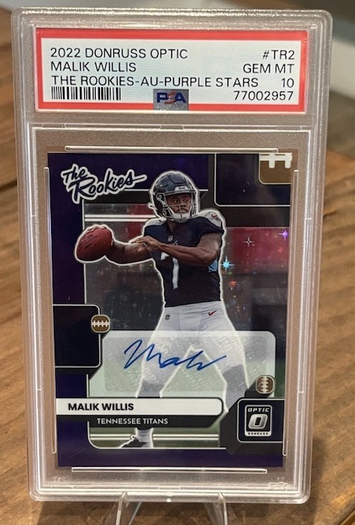 Malik Willis Panini Donruss Optic the Rookies #TR2 Autograph Purple Star