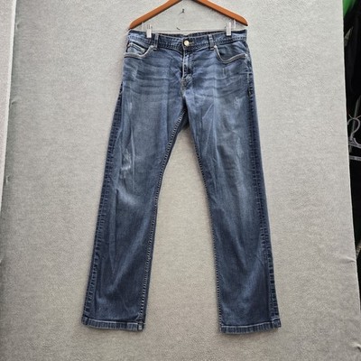 VINTAGE Armani Exchange Men Jeans 34 Blue Denim AX709 Dark Destroy