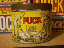 1920s Puck Virginia Cigarette Tobacco Hockey Tin Can 25 Cents Vintage Canada