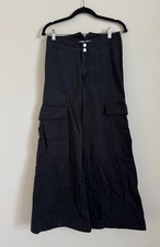 Vintage 90s Black Goth Wide Leg Cargo Pants Infinitio Size Women  s 5