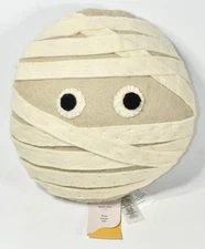 West Elm Kids Mummy Halloween 14" Throw Pillow Decor Accent Felted Wool NEW