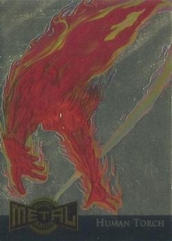 Human Torch (#6) | 1995 Fleer Metal Marvel | Gold Blasters | EX