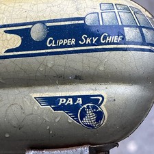 Litho "ALPS PAN AM Pan American Airline Antique Tin Toy Airplane Japan Friction