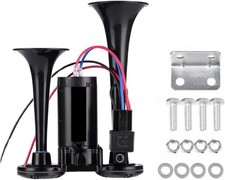 12V 600DB Car Air Horn, Super Loud Air Horn for Truck, Dual Electric Air -Black