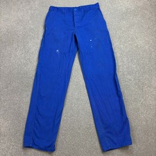 VINTAGE French Trousers Adult 28x30 Blue Work Wear Chore Distressed Utility Men