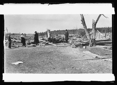 Photo:1920s Tornado Damage Debris Ruins Destroyed Buildings People