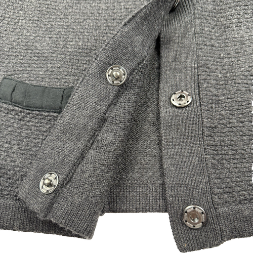 Suéter Chaqueta Top Ann Taylor 100% Lana Merino Fina Negro Texturizado Talla Mediana - Imagen 8 de 8
