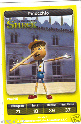 Karte Carrefour Dreamworks Nr. 26/216 - Pinocchio - Shrek