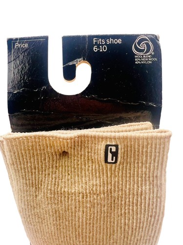 Vintage Holeproof Wool Computer Socks - Beige - New With Issues - READ - Zdjęcie 2 z 6