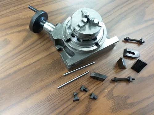 4" HORIZONTAL & VERTICAL ROTARY TABLE w. 3"/65mm 3-jaw centering chuck TTSL100CK - Picture 2 of 3