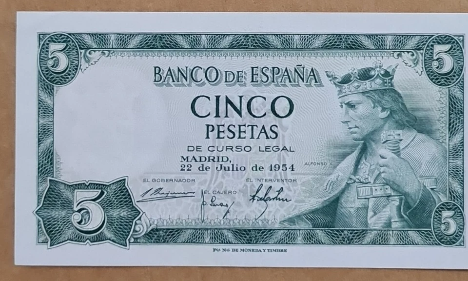 1954 SPAIN 5 PESETAS *MADRID* 'UNC'【P-146a】 - Image 4 of 4