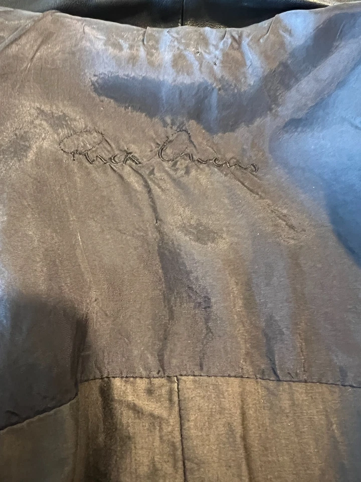 RICK OWENS Italy $2500 Black Leather Motorcycle Zip Short Jacket 10-12Aust/6-8US - Image 2 of 4