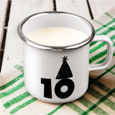 Unbreakable Travel Mug 10 Ounces 10 Birthday Cap Style A Aluminum Tea Cup  10 Oz