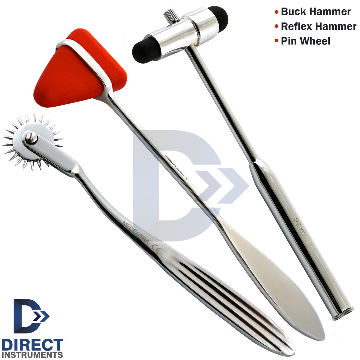 Percussion Hammer - Neurological Buck Combination with Pinwheel, Brush and Needle, 25-pack Percussion Hammer - Neurological Buck Combination with Pinwheel, Brush and Needle, 25-pack
