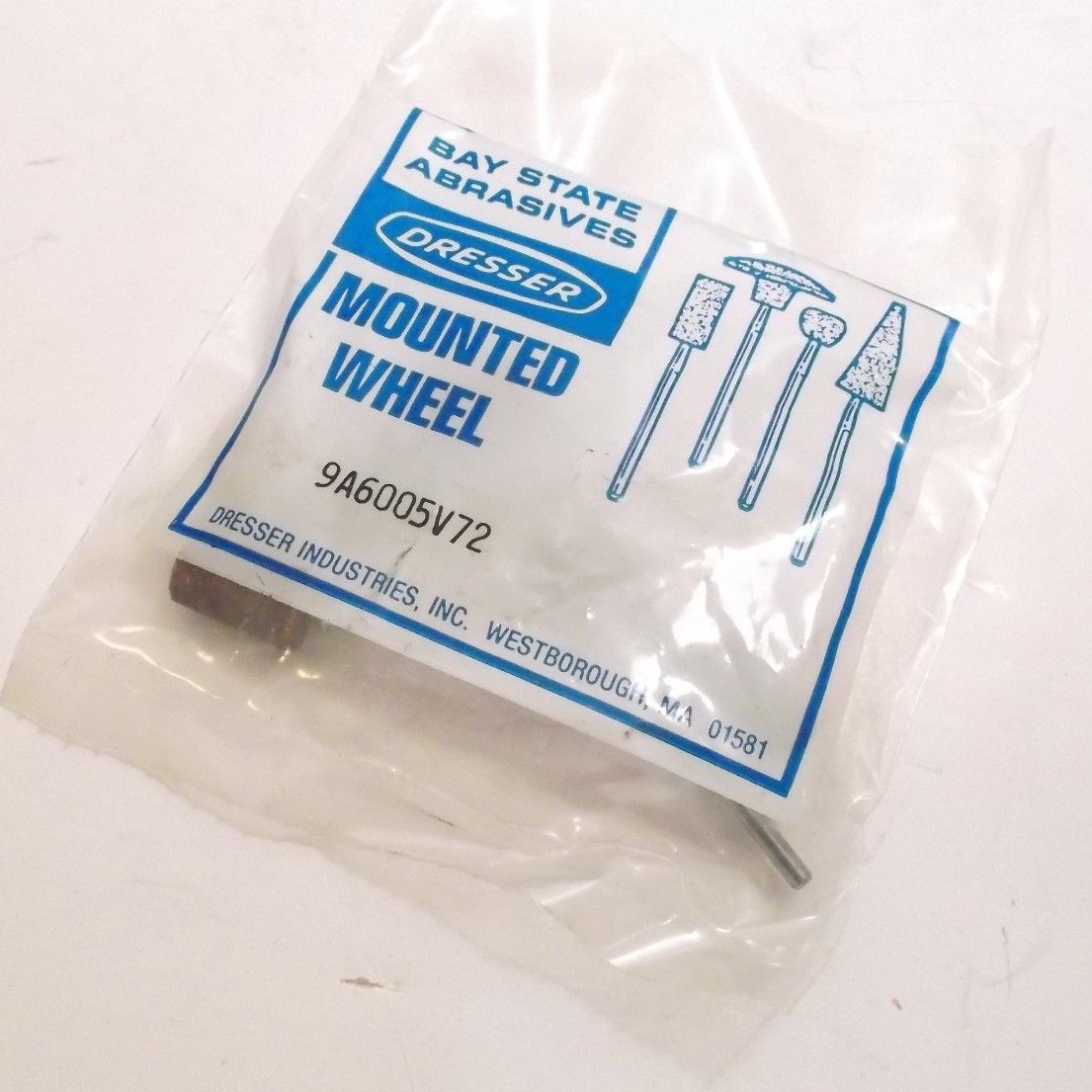 (Qty 10) Bay State B91 Vitrified Mounted Point (1/2" x 5/8") 60 Grit - Deburring