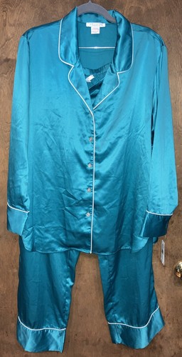 New Natori Private Luxuries Size L Emerald Green Long Sleeve Pajama Set ($130) - 第 1/6 張圖片