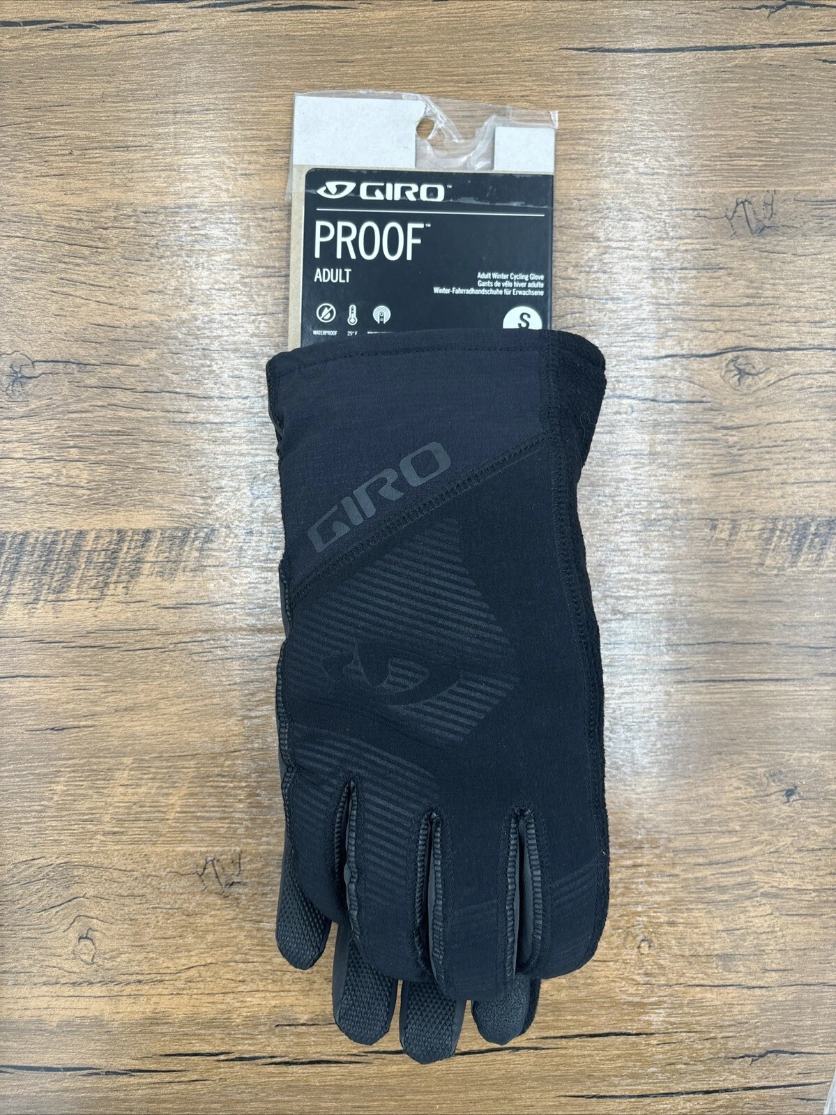 Gants de cyclisme hiver Giro Proof noir taille S petit