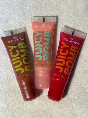 ~ Essence Juicy Bomb Shiny Lipgloss 3 Different Colors 3pk 0.33 fl oz - NEW ~