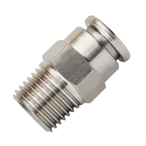 Stainless Steel Male Stud Push In Fit Pneumatic Fitting Connector Hose pipe Tube - Afbeelding 1 van 2